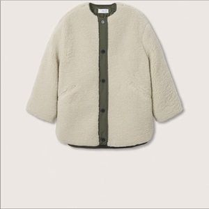 Mango Mixed Faux-Sherpa / Puffer Reversible Coat